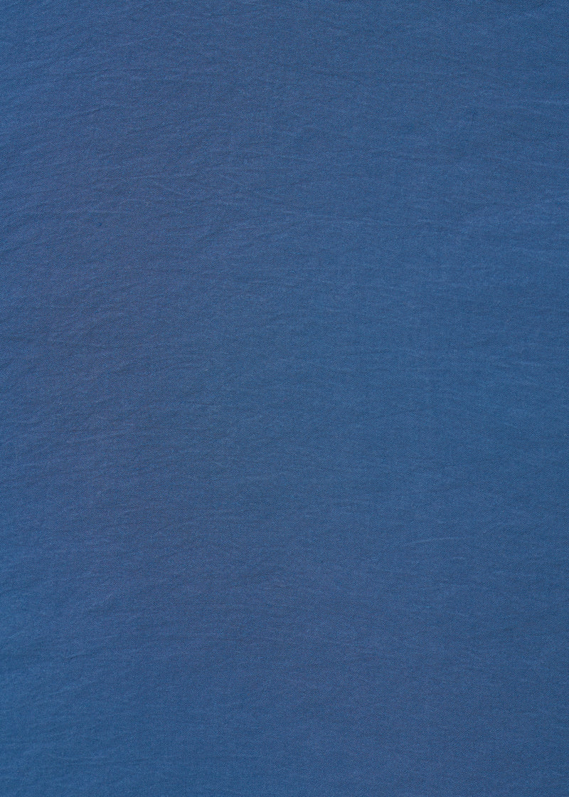 Robe droite bleue en modal gaufré - DENIM#couleur_DENIM