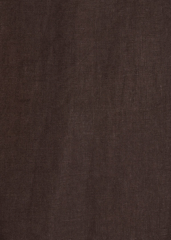 Robe marron sans manches en lin - CHOCOLAT#couleur_CHOCOLAT