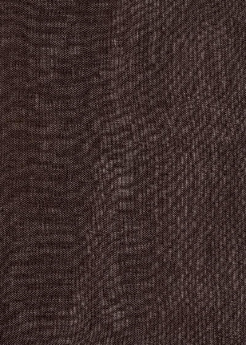 Robe marron sans manches en lin - CHOCOLAT#couleur_CHOCOLAT