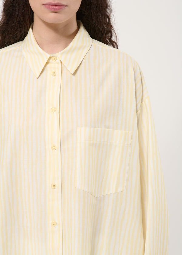 Robe chemise jaune à rayures abstraites - COLZA#couleur_COLZA