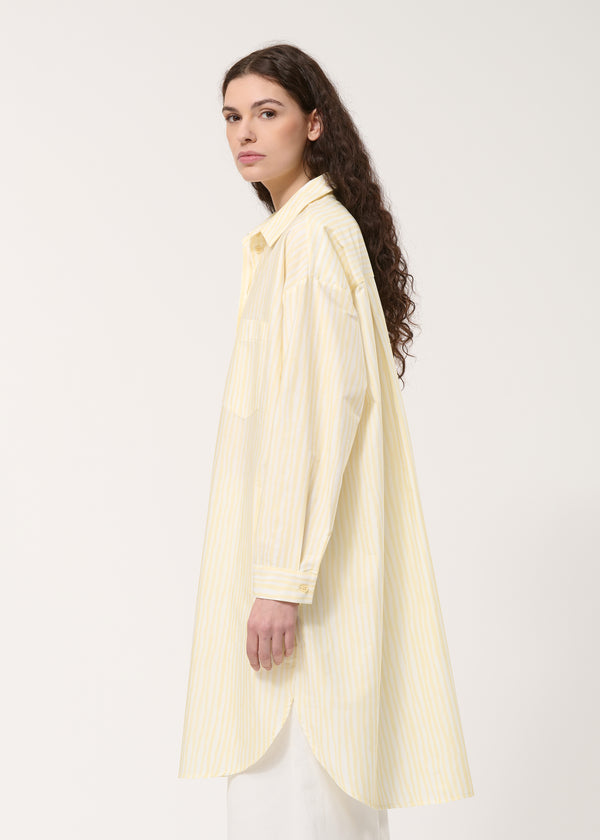 Robe chemise jaune à rayures abstraites - COLZA#couleur_COLZA
