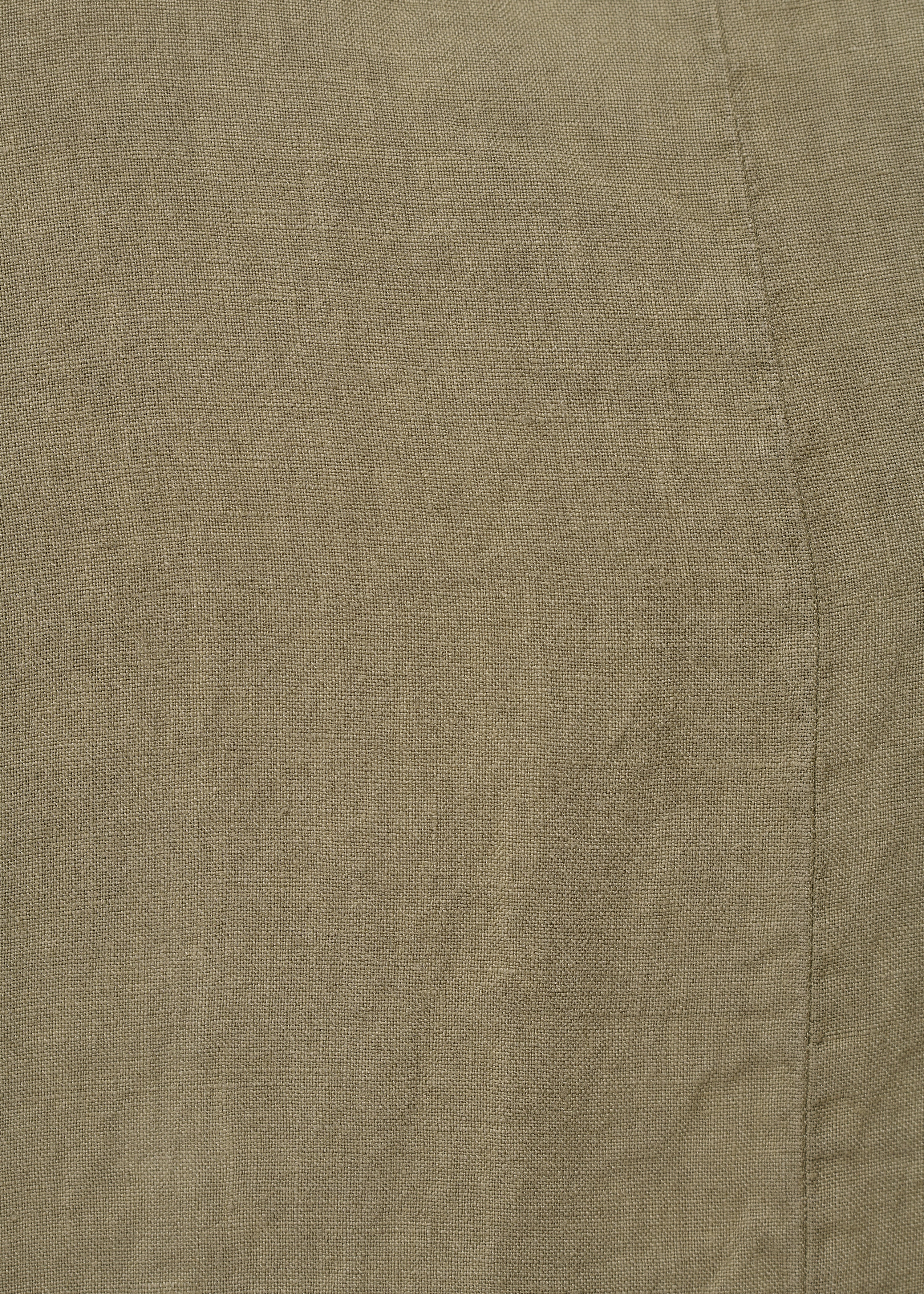 Robe longue kaki à bretelles en lin - ARMY#couleur_ARMY