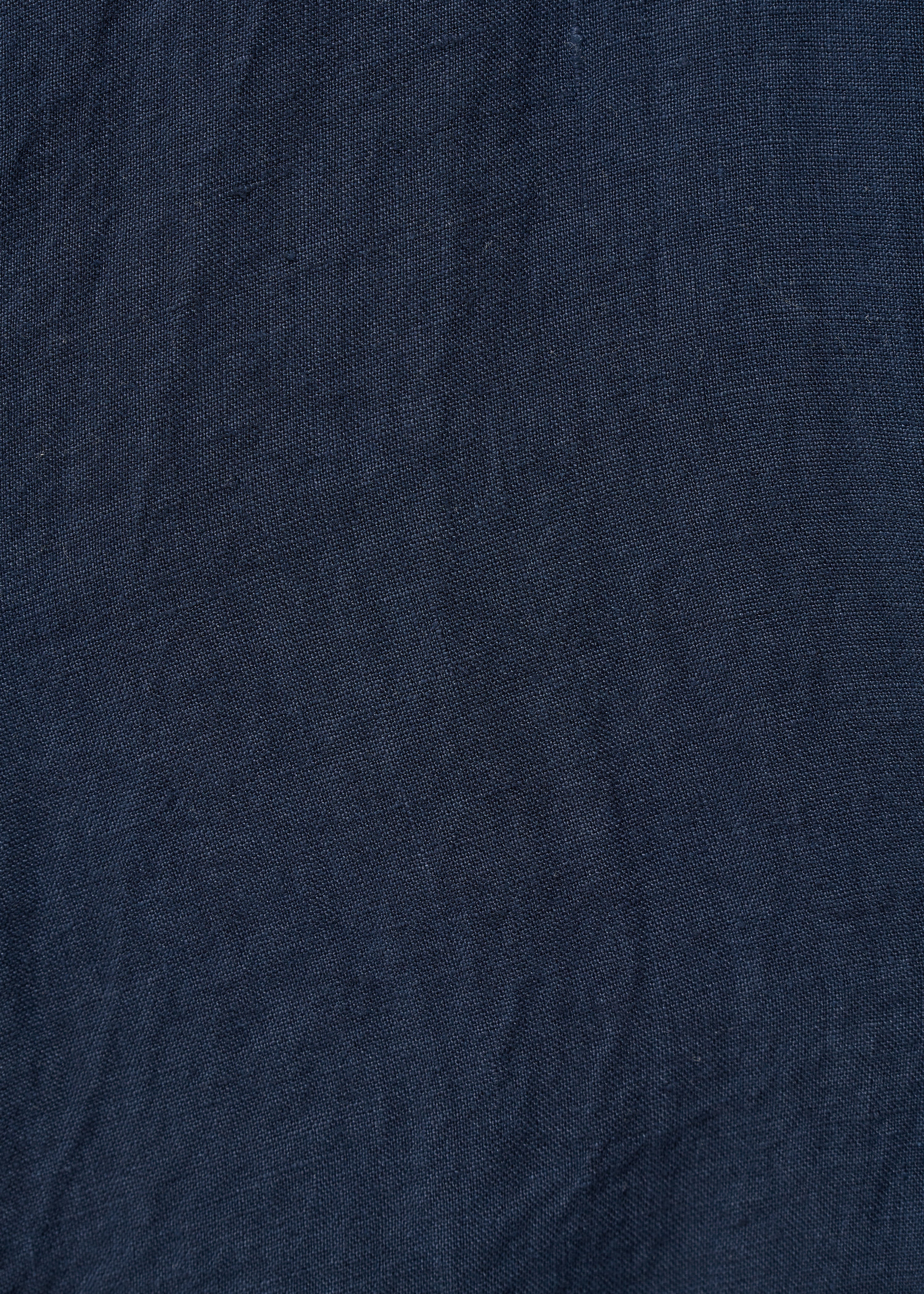 Robe longue bleue à bretelles en lin - NAVY#couleur_NAVY