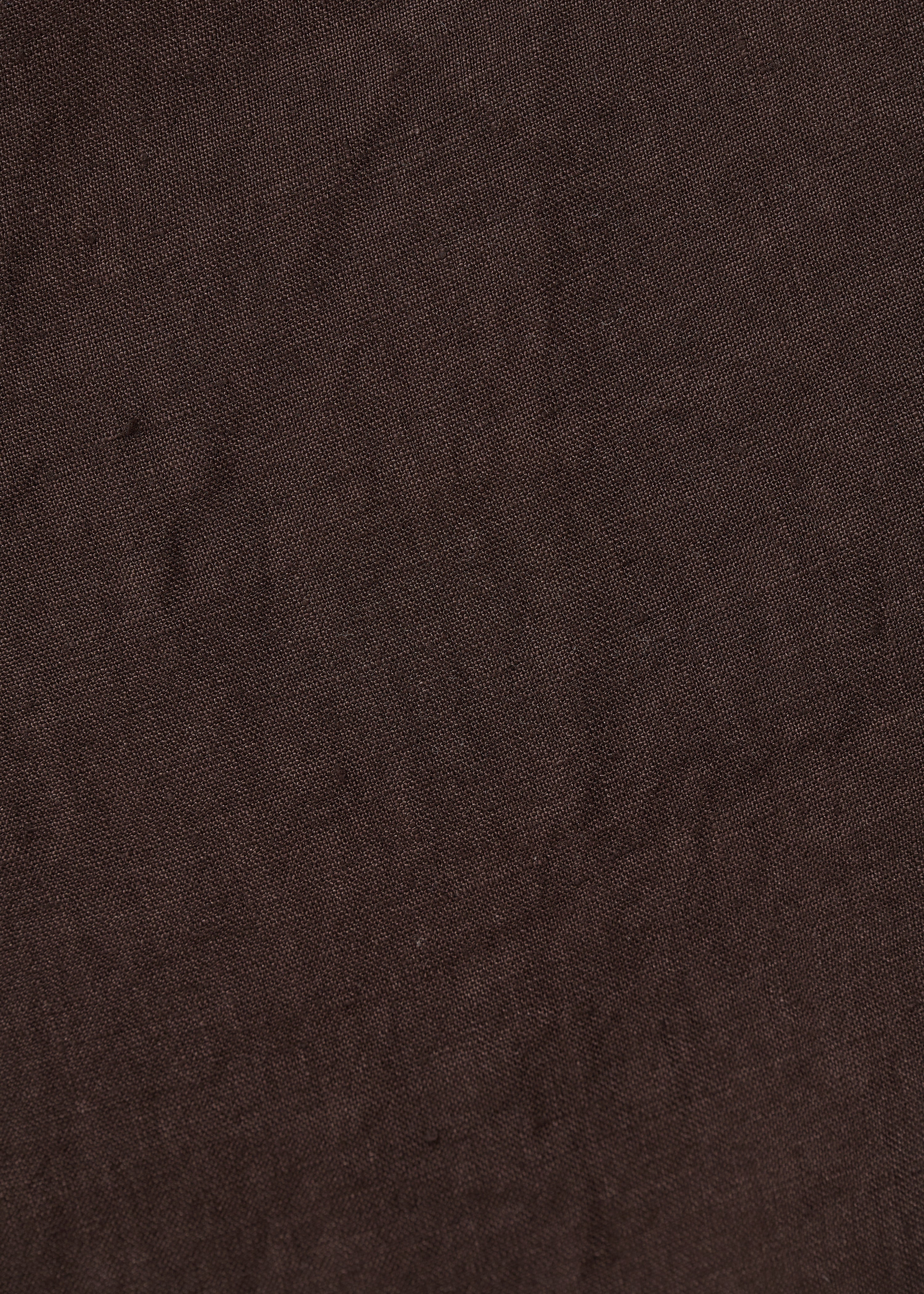 Robe longue marron à bretelles en lin - CHOCOLAT#couleur_CHOCOLAT