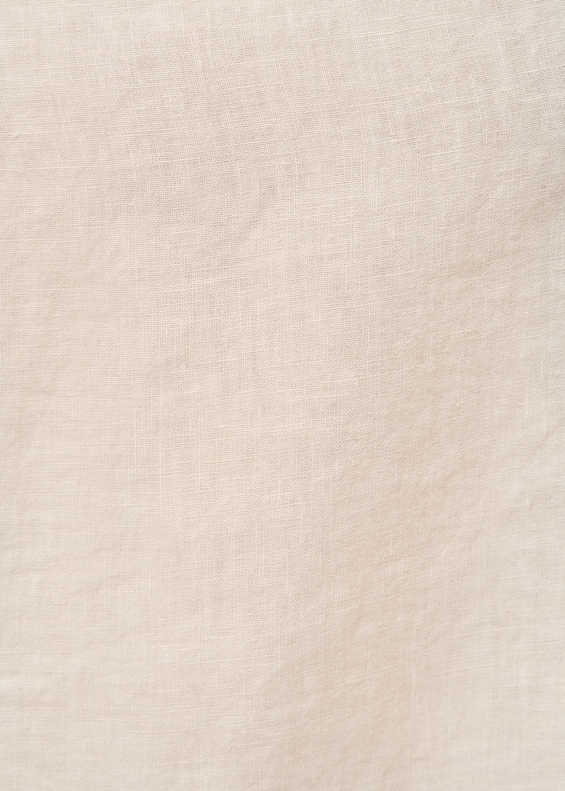 Beige long linen dress with straps