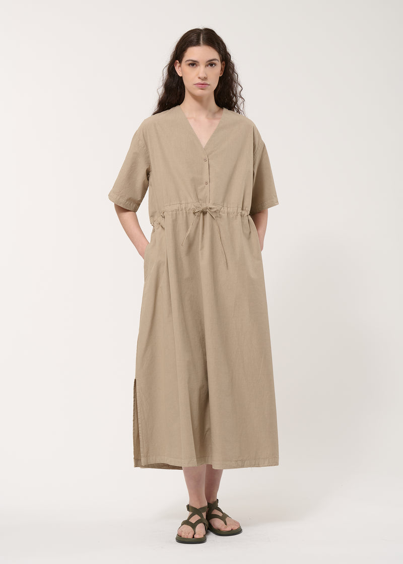 Robe longue coulissée beige  - BEIGE#couleur_BEIGE