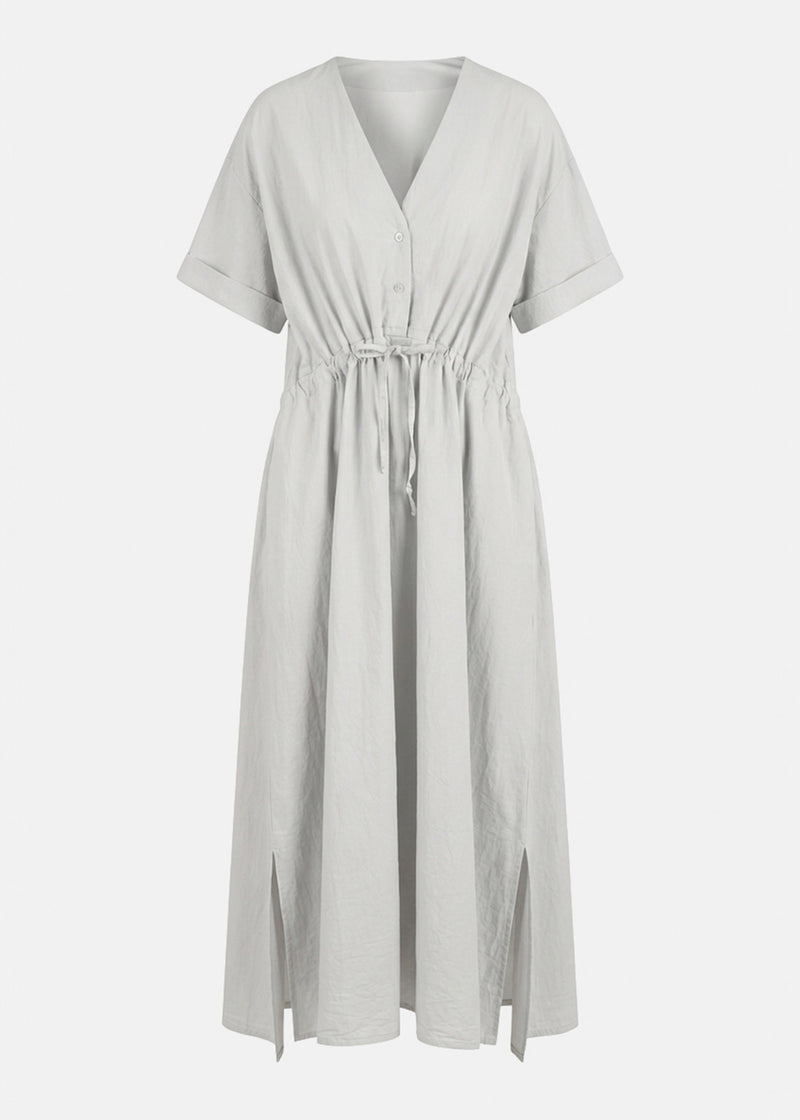 Robe longue coulissée beige  - BEIGE#couleur_BEIGE