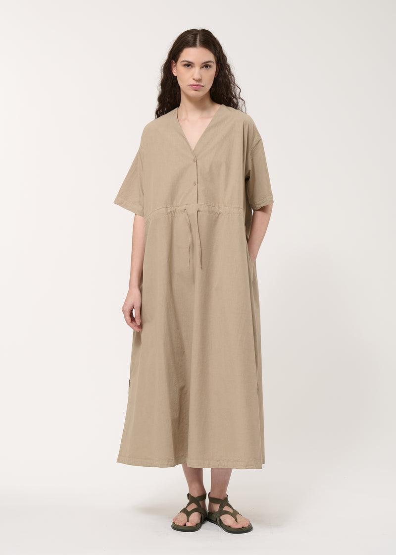 Robe longue coulissée beige  - BEIGE#couleur_BEIGE