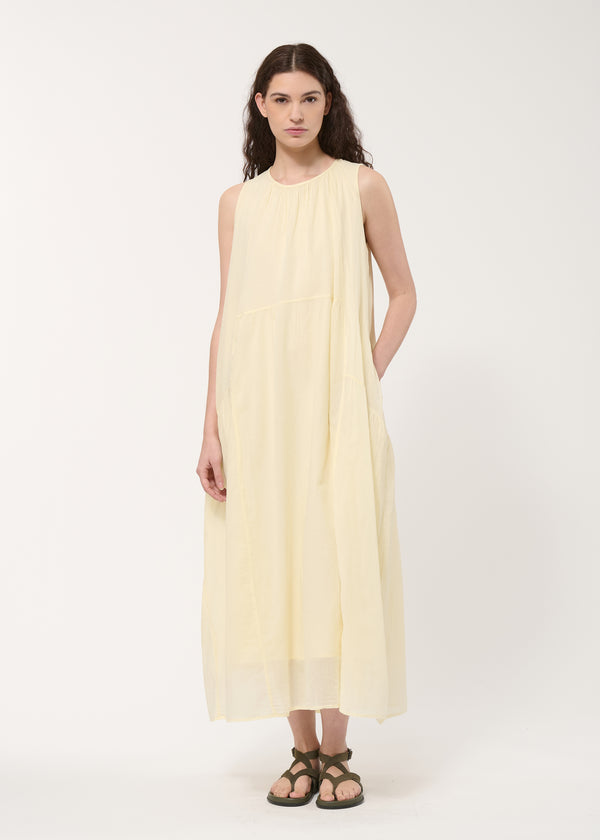 Robe longue froncée jaune pâle - COLZA#couleur_COLZA