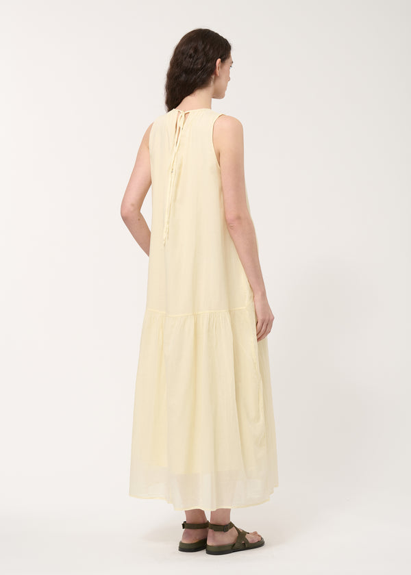 Robe longue froncée jaune pâle - COLZA#couleur_COLZA