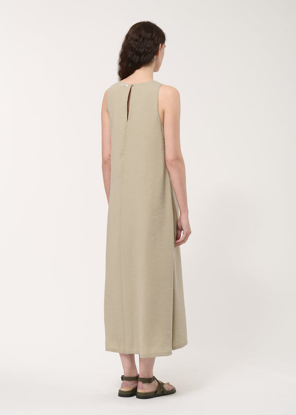 Robe drapée taupe en modal gaufré - ARMY#couleur_ARMY