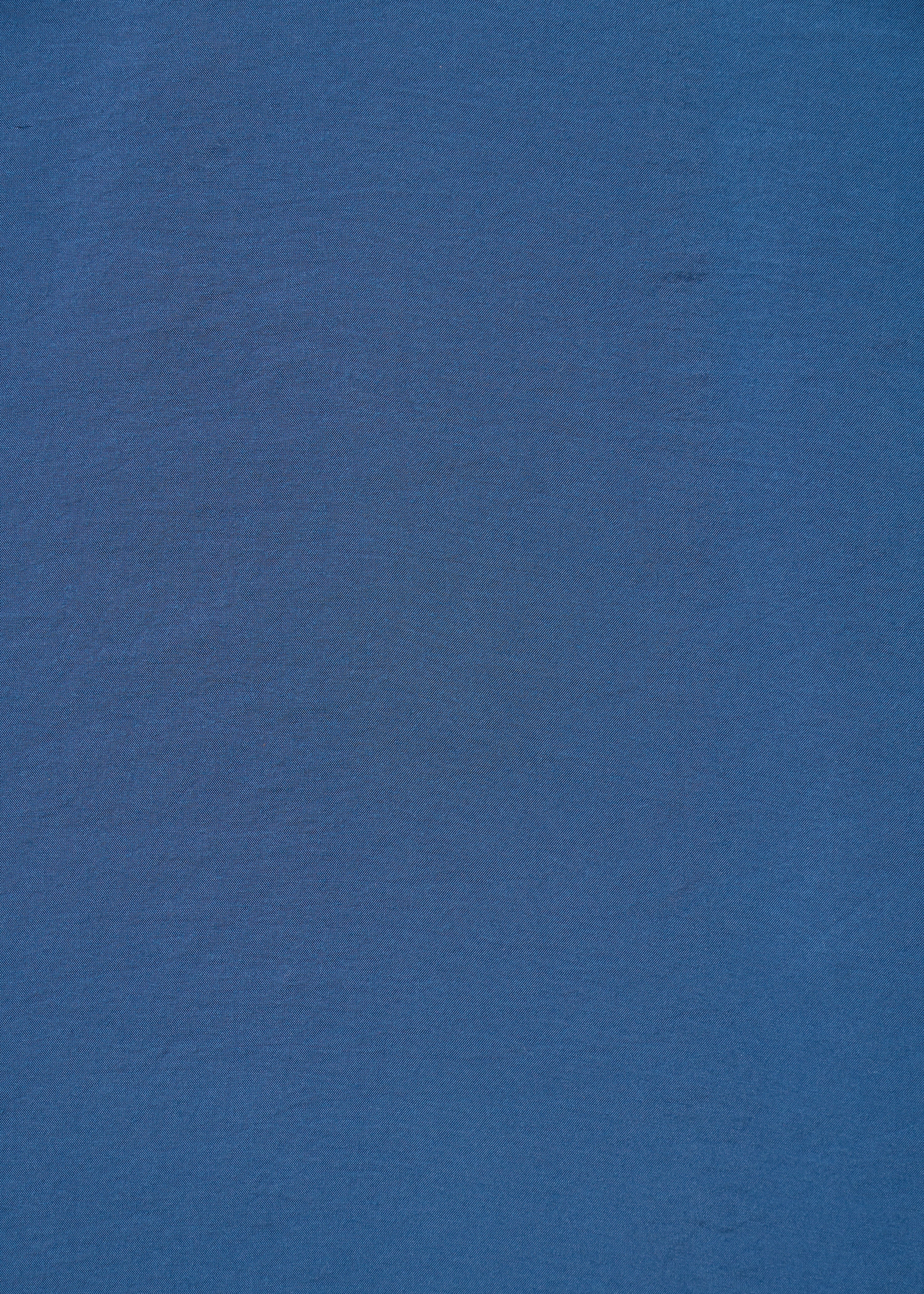 Robe drapée bleue en modal gaufré - DENIM#couleur_DENIM