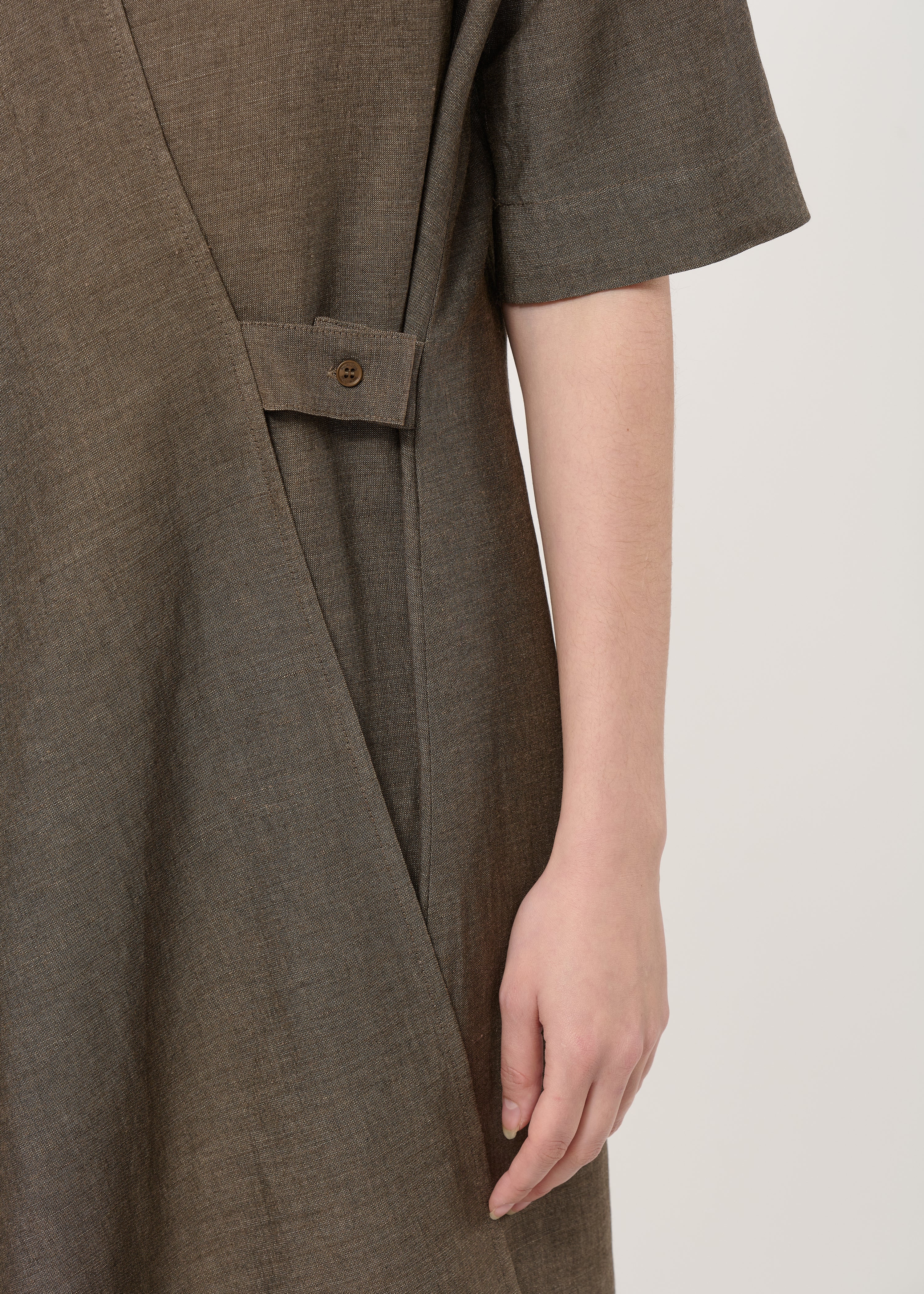 Robe portefeuille asymétrique marron - MOKA#couleur_MOKA