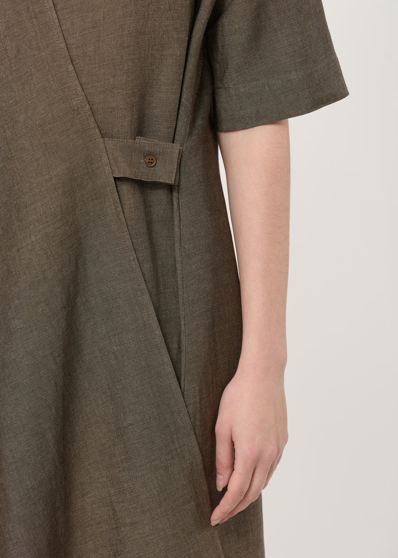 Robe portefeuille asymétrique marron - MOKA#couleur_MOKA