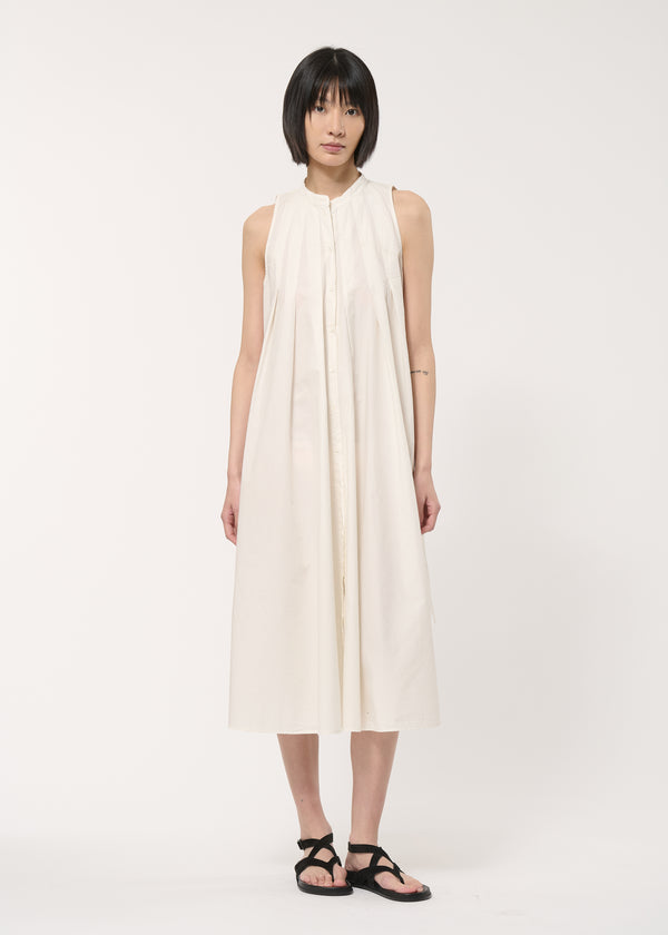 Robe chemise blanche en popeline de coton - OFF WHITE#couleur_OFF WHITE
