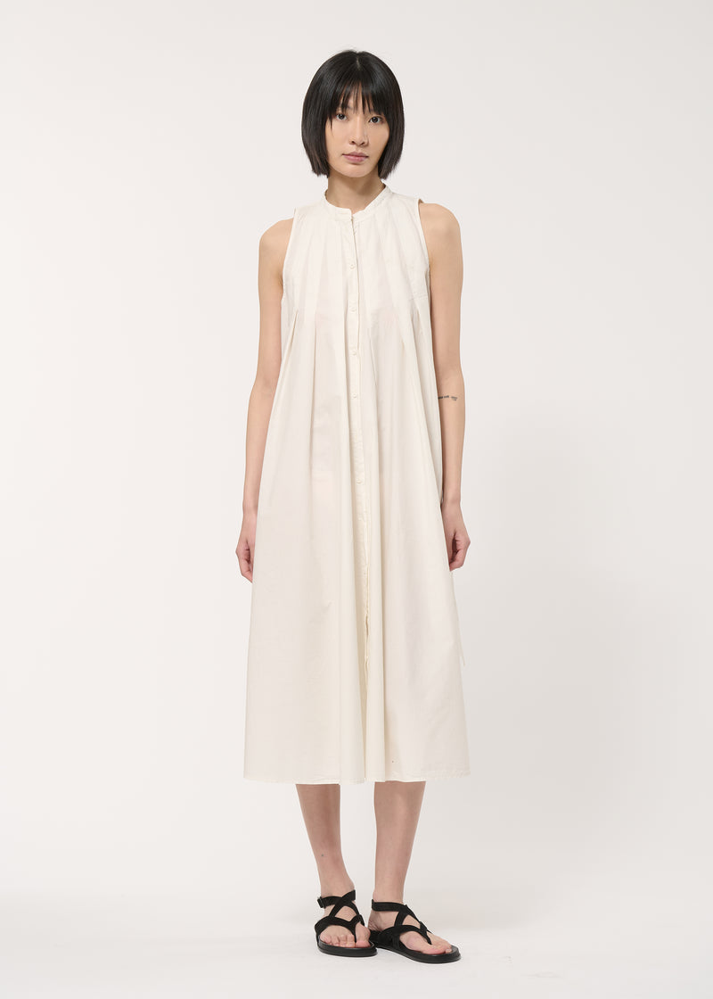 Robe chemise blanche en popeline de coton - OFF WHITE#couleur_OFF WHITE