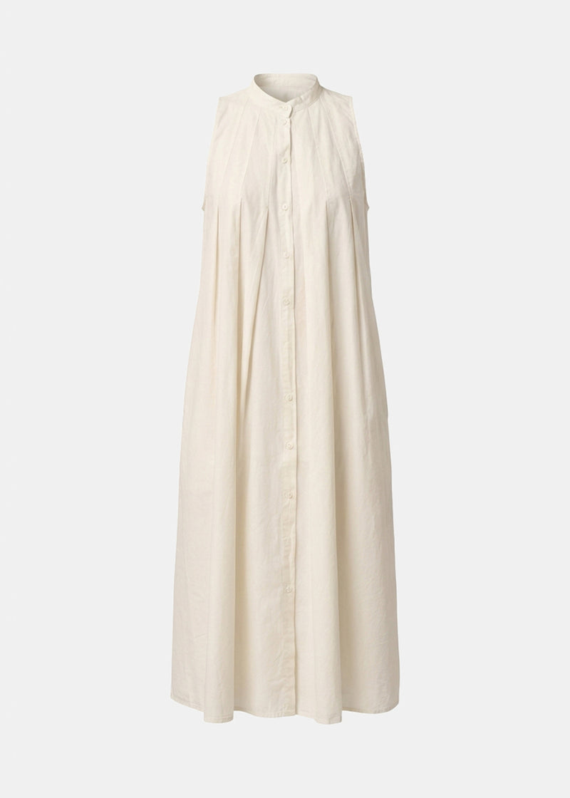 Robe chemise blanche en popeline de coton - OFF WHITE#couleur_OFF WHITE
