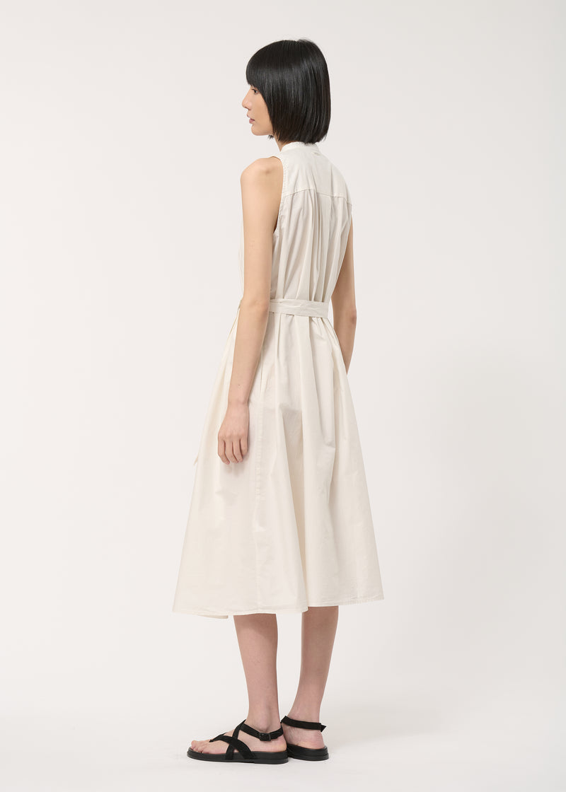 Robe chemise blanche en popeline de coton - OFF WHITE#couleur_OFF WHITE