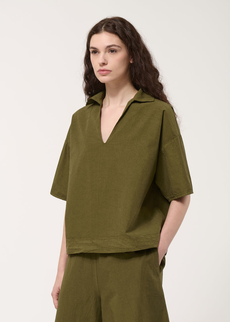 Top loose kaki en coton - MILITAIRE#couleur_MILITAIRE