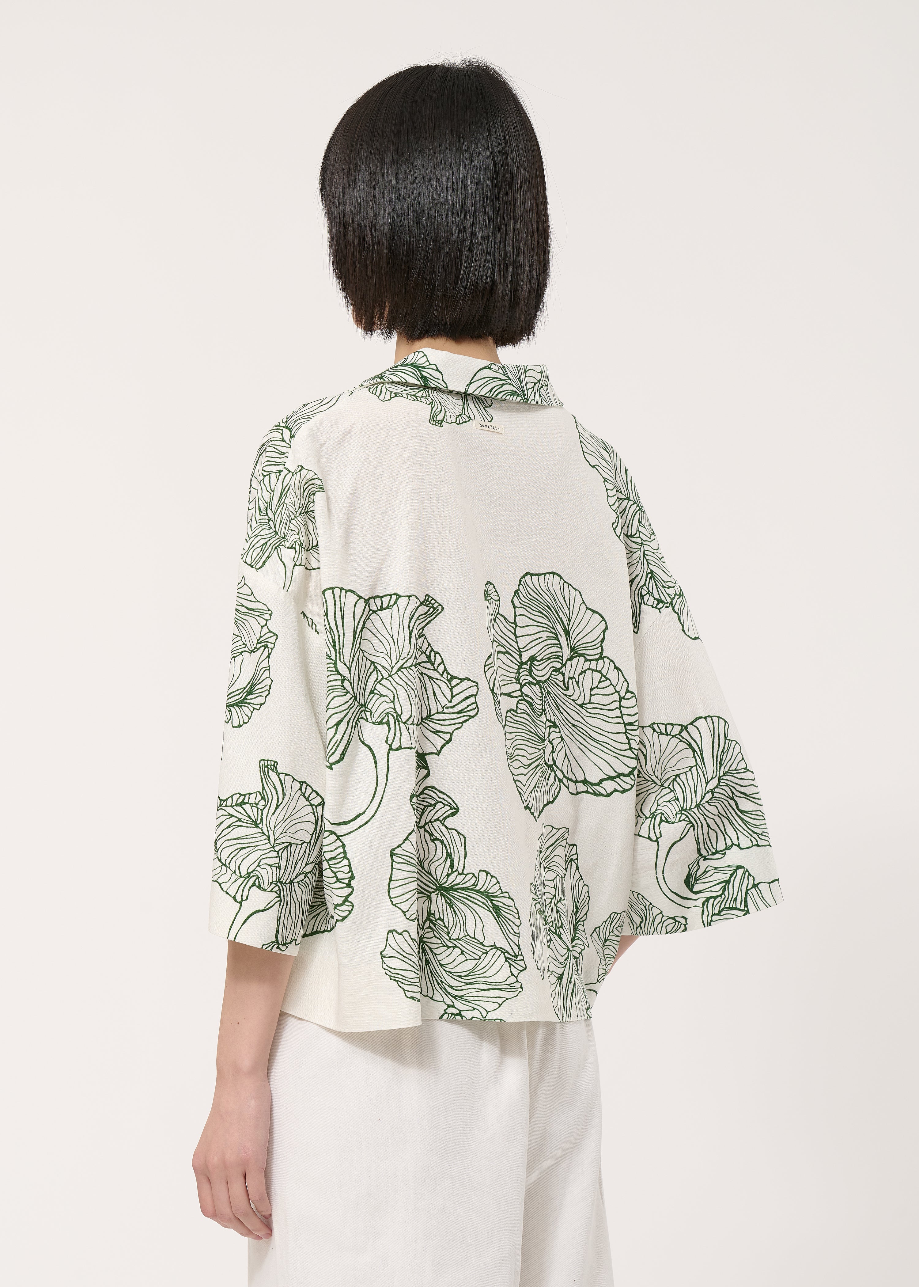 Top blanc imprimé - OFF WHITE/VERT MOUSSE#couleur_OFF WHITE/VERT MOUSSE