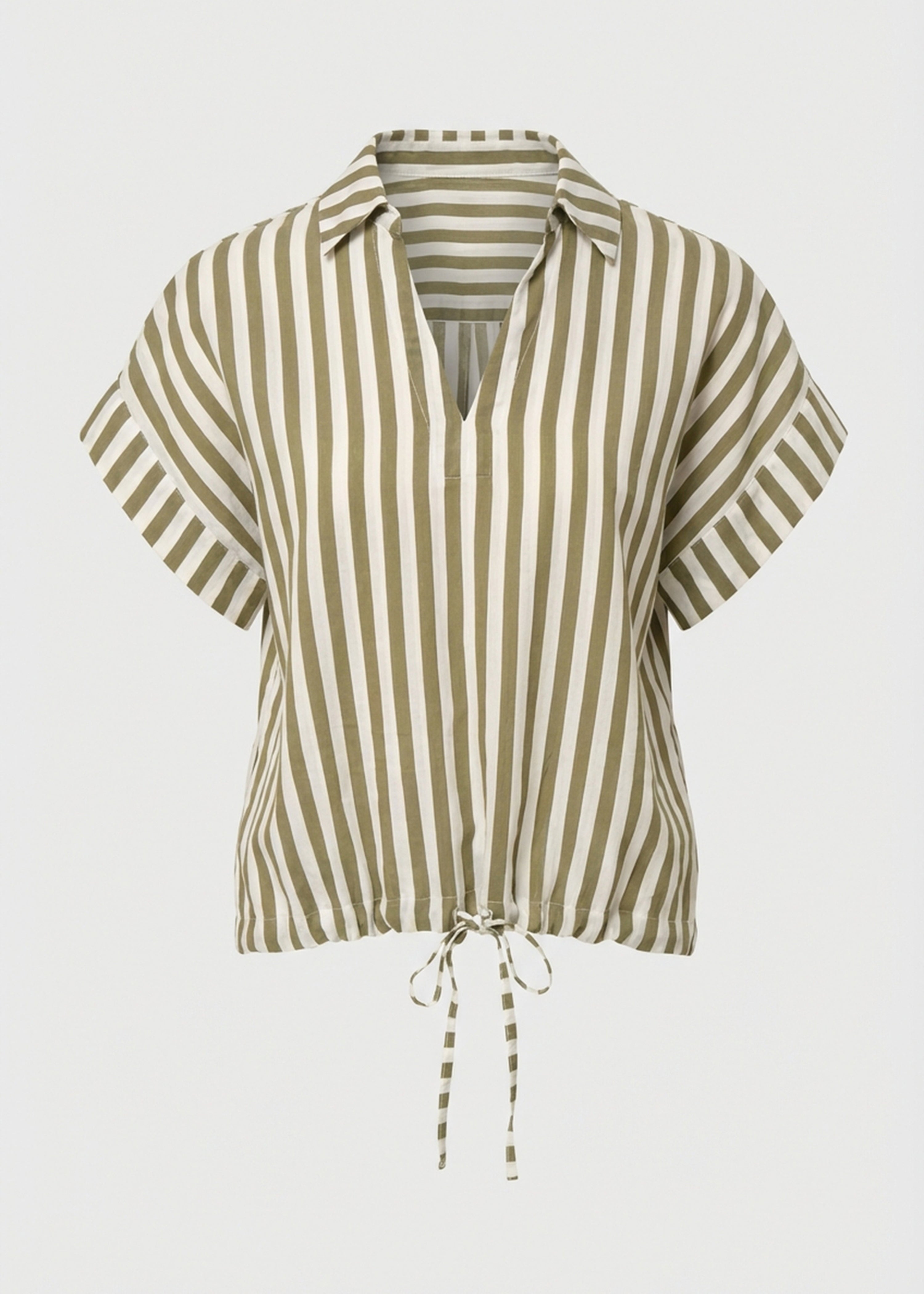 Top ample à rayures vertes et blanches - ARMY/OFF WHITE#couleur_ARMY/OFF WHITE