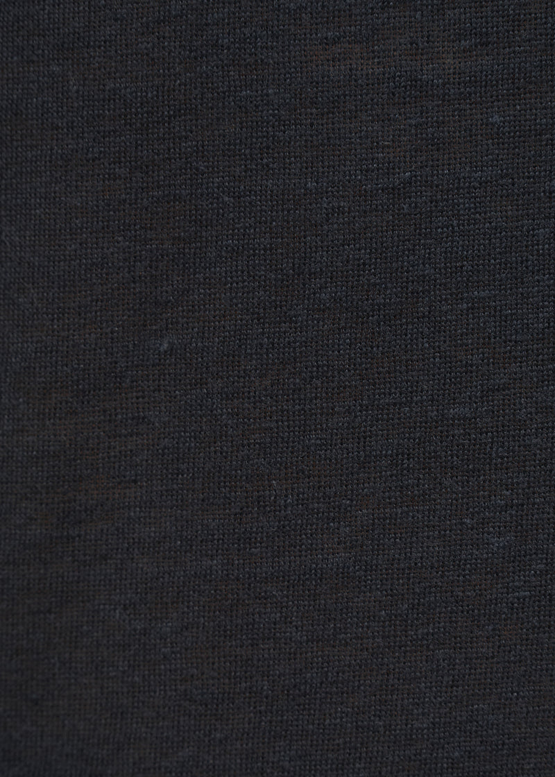 T-shirt loose noir en lin - CHARBON#couleur_CHARBON