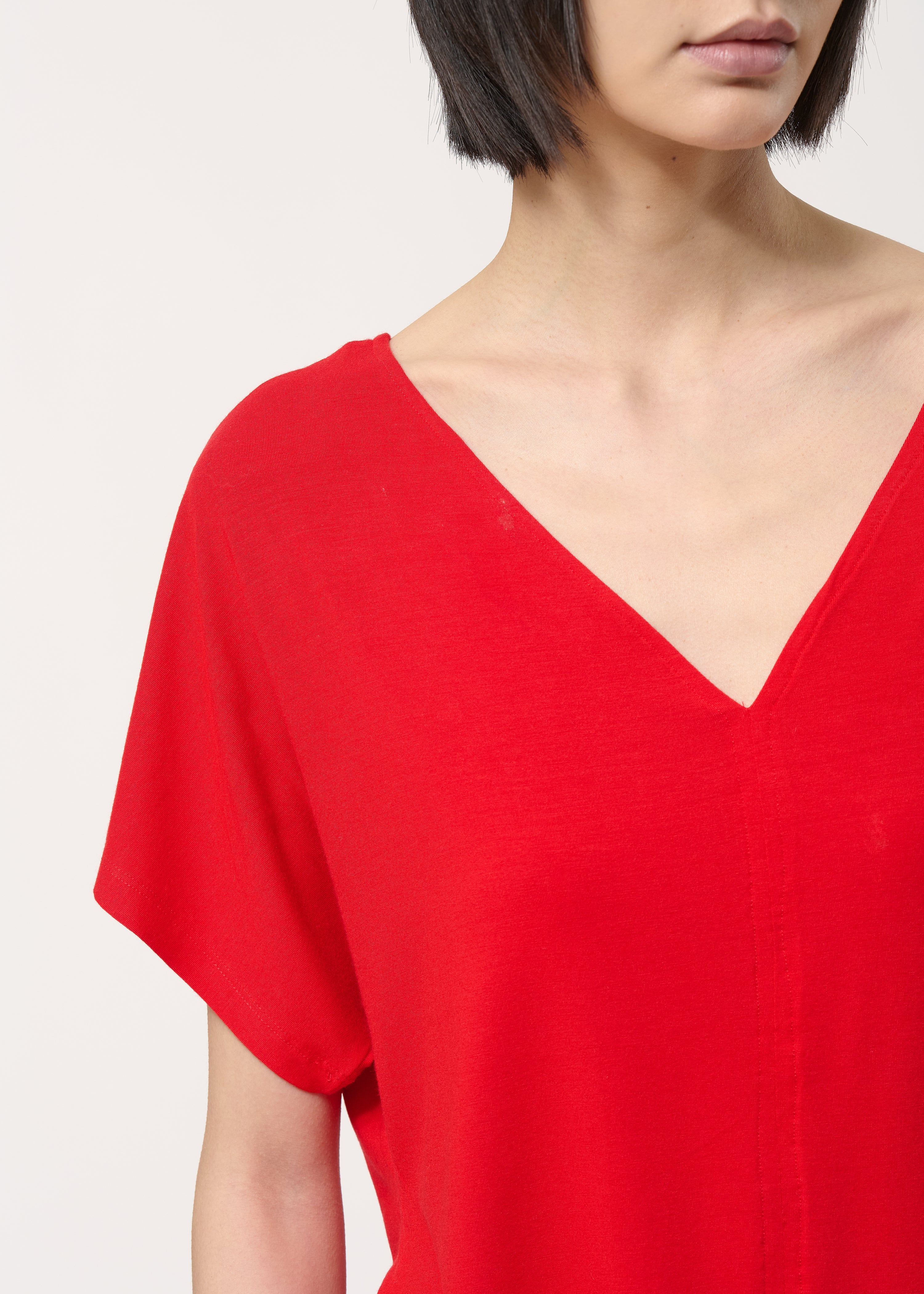 T-shirt oversize rouge en jersey ultra soft - VERMILLON#couleur_VERMILLON