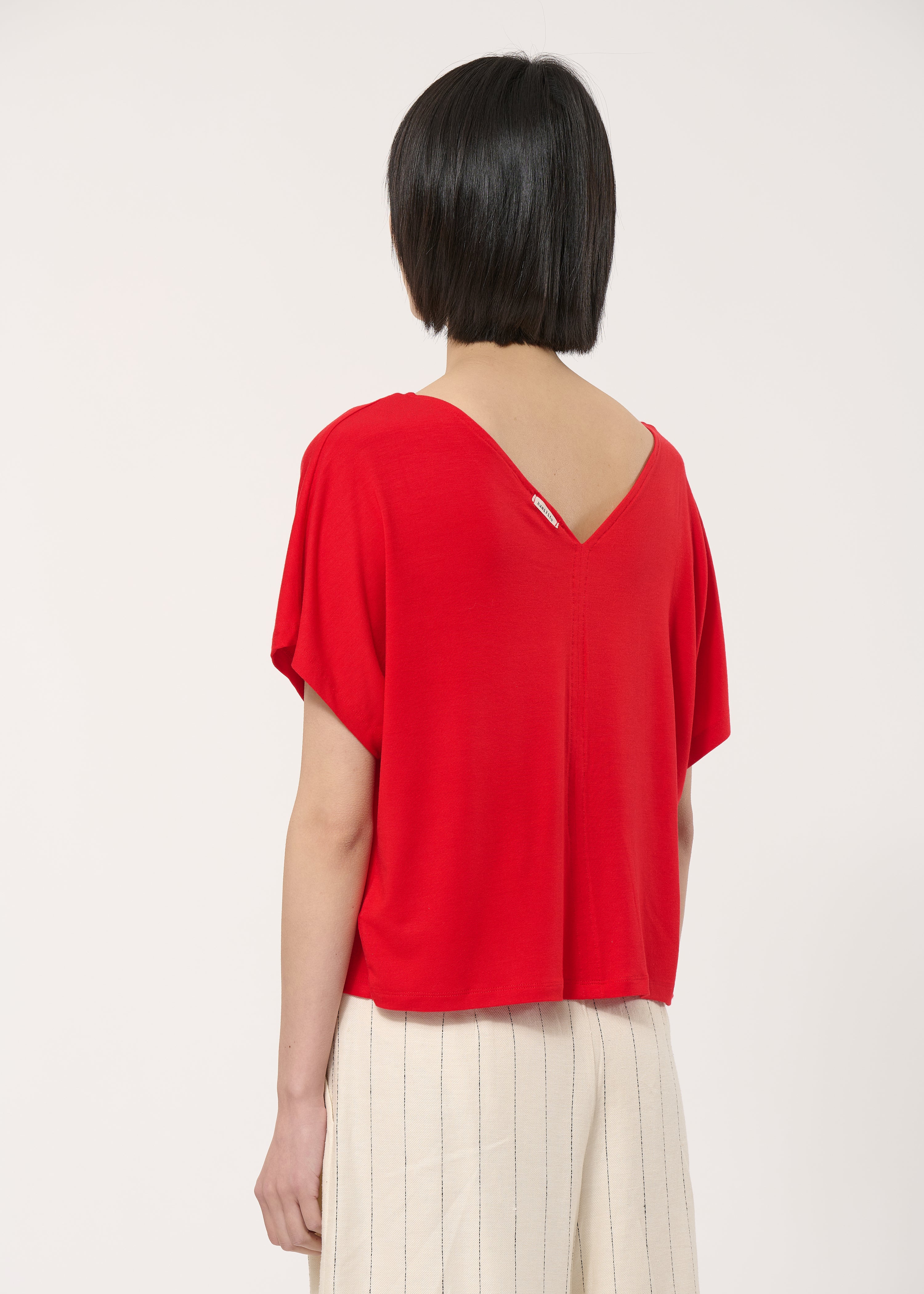 T-shirt oversize rouge en jersey ultra soft - VERMILLON#couleur_VERMILLON