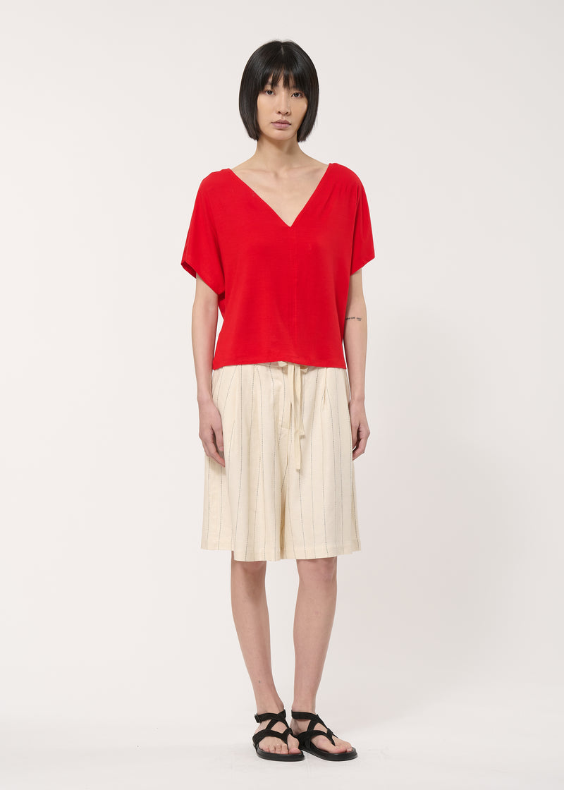 T-shirt oversize rouge en jersey ultra soft - VERMILLON#couleur_VERMILLON