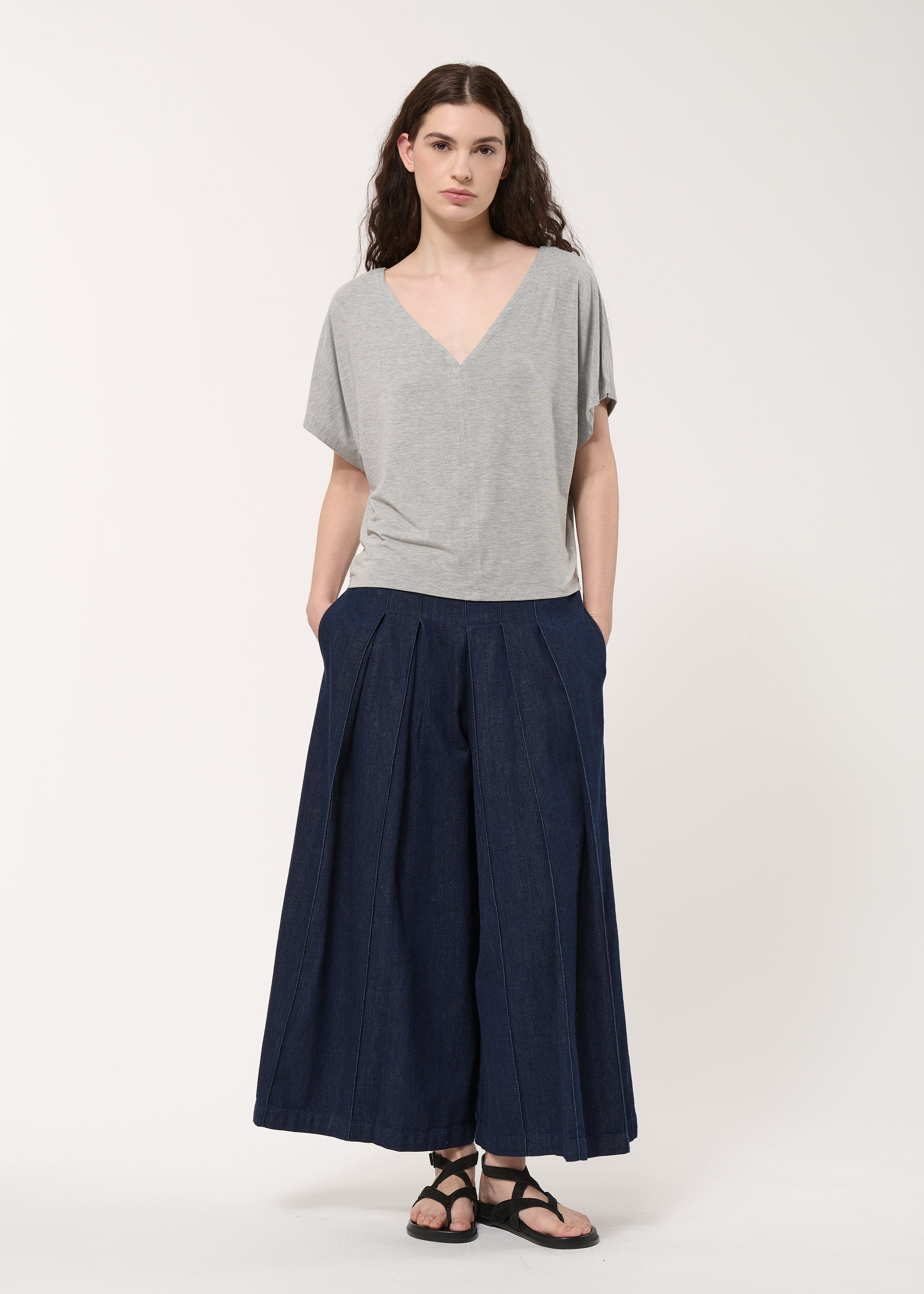T-shirt oversize gris en jersey ultra soft - GRIS CHINE#couleur_GRIS CHINE