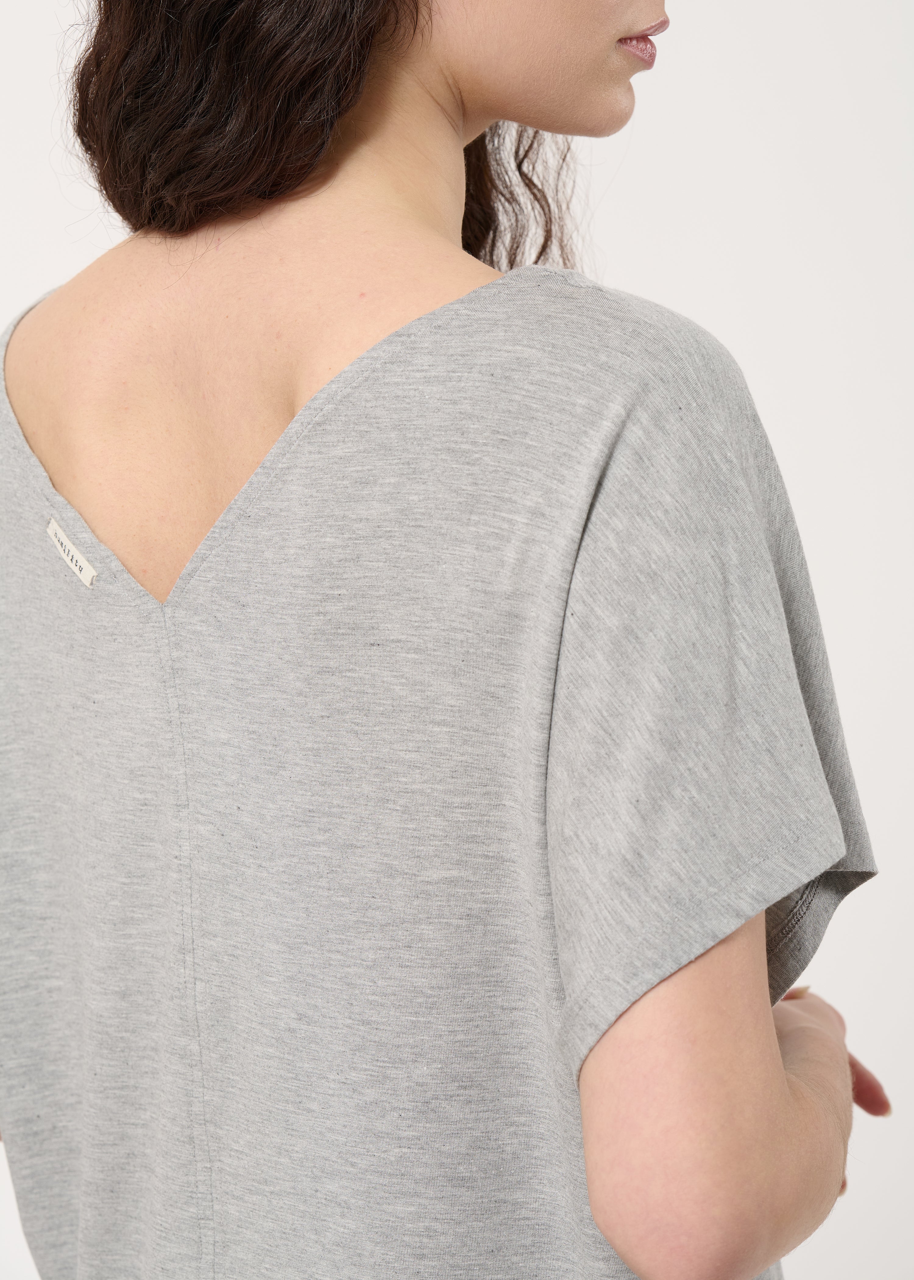 T-shirt oversize gris en jersey ultra soft - GRIS CHINE#couleur_GRIS CHINE
