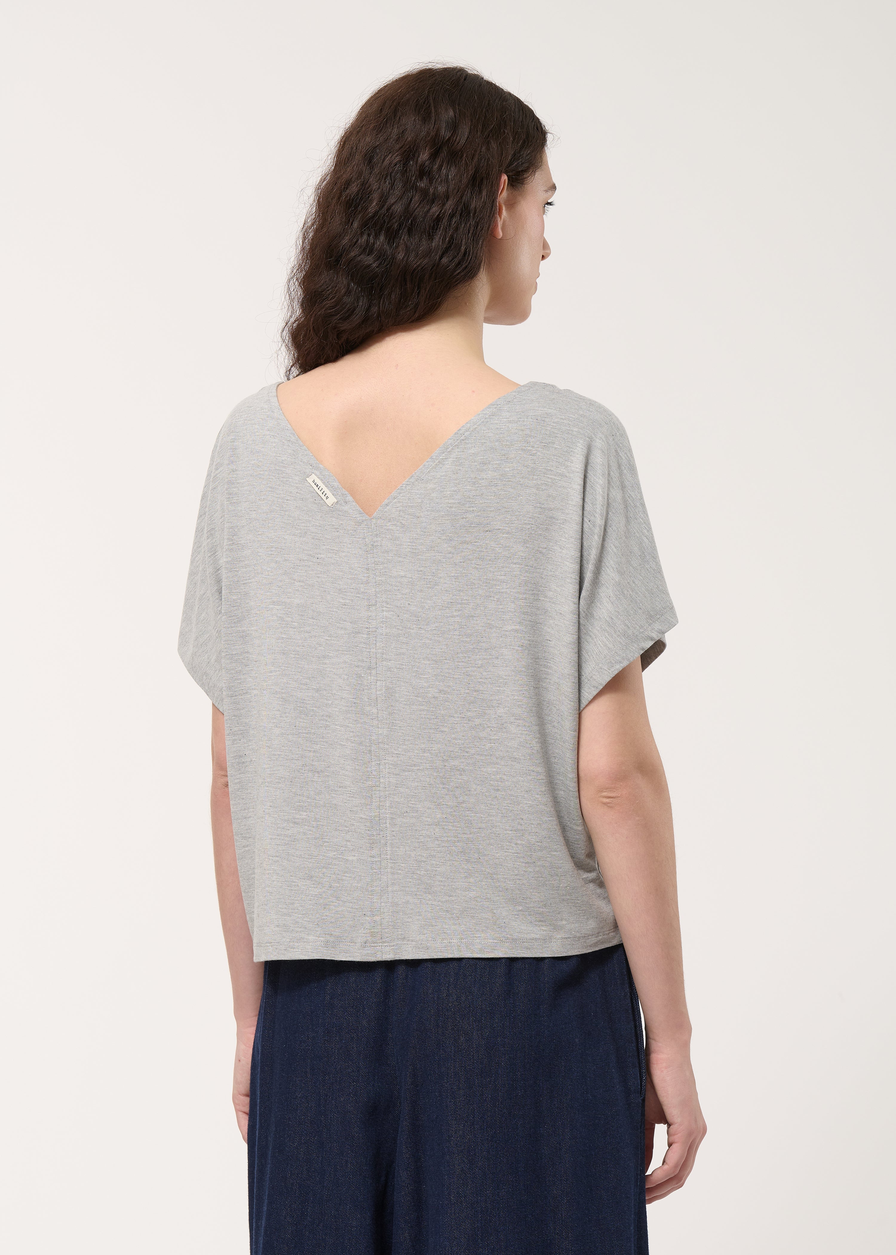T-shirt oversize gris en jersey ultra soft - GRIS CHINE#couleur_GRIS CHINE