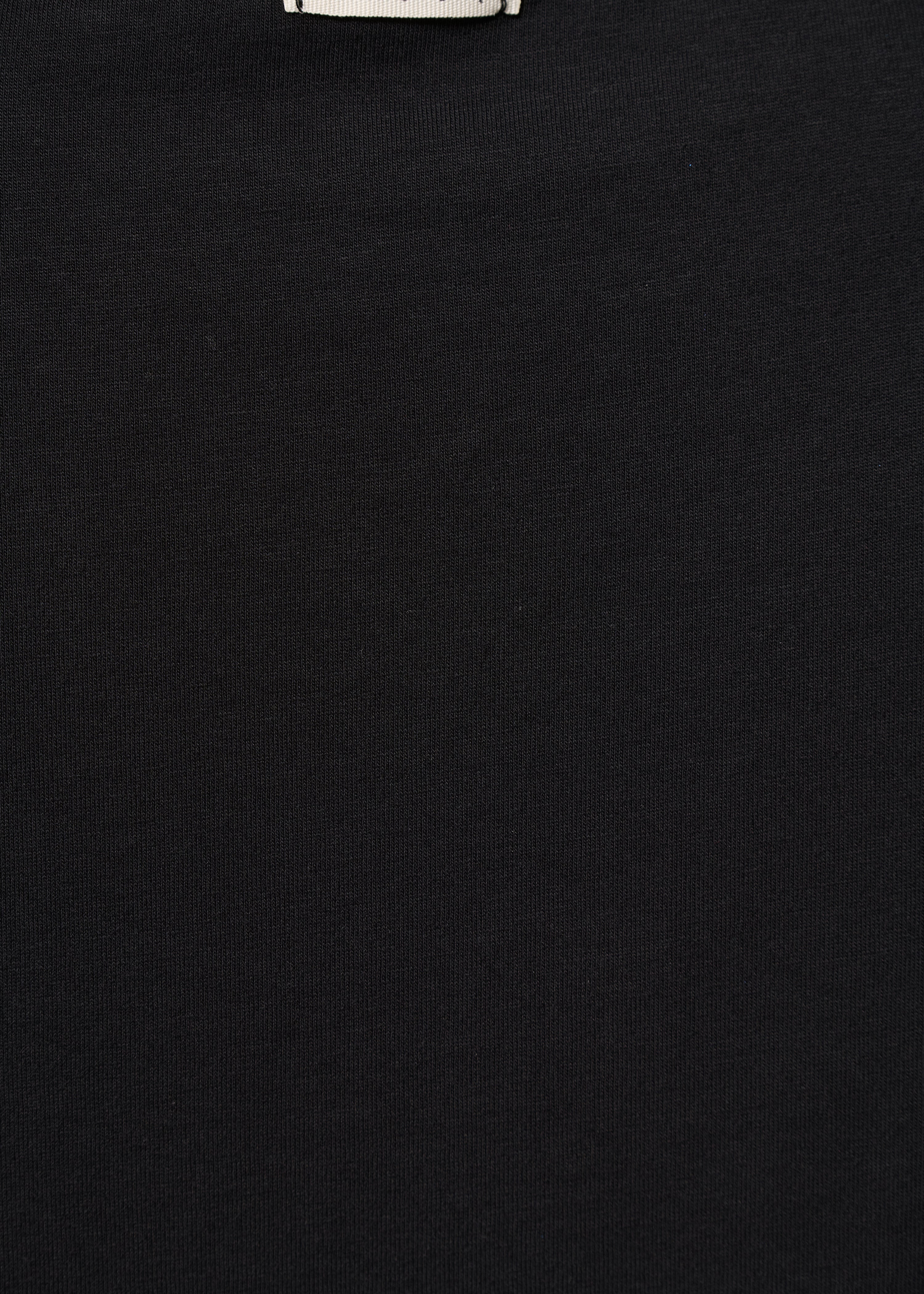 T-shirt asymétrique noir en coton biologique - NOIR#couleur_NOIR