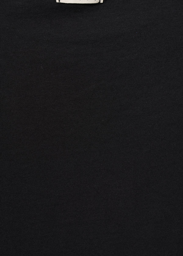 T-shirt asymétrique noir en coton biologique - NOIR#couleur_NOIR