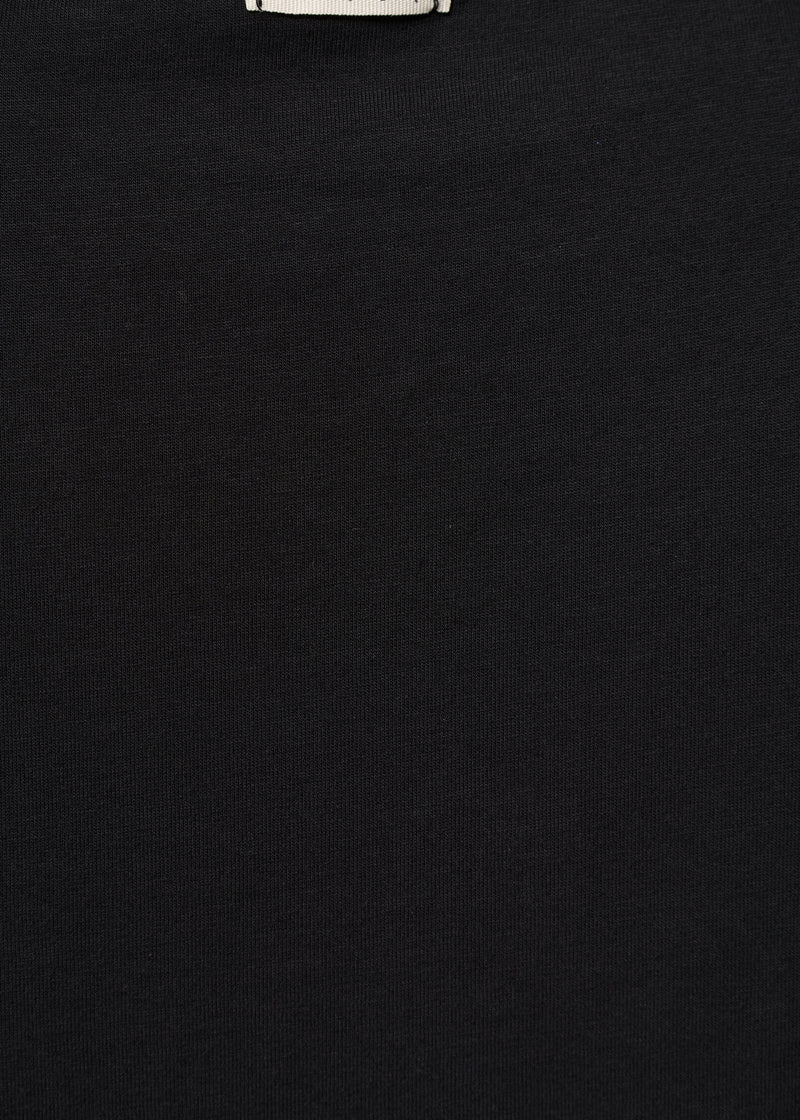 T-shirt asymétrique noir en coton biologique - NOIR#couleur_NOIR