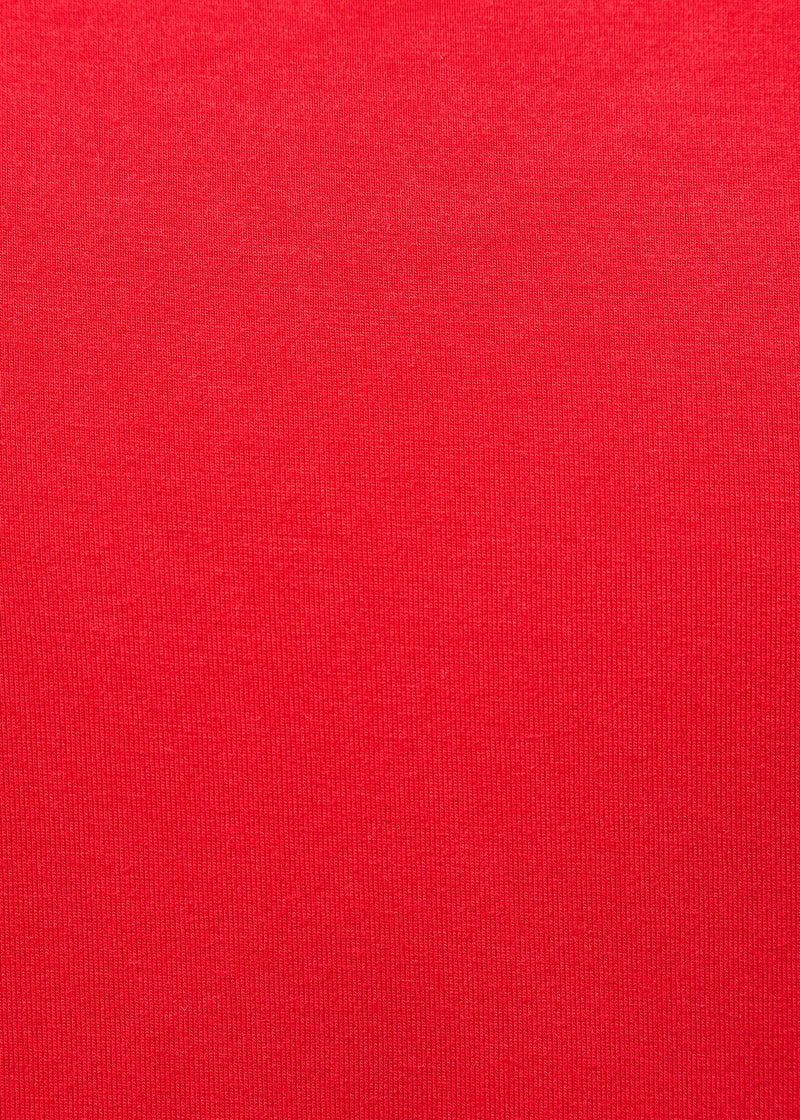 T-shirt drapé rouge en jersey ultra soft - VERMILLON#couleur_VERMILLON