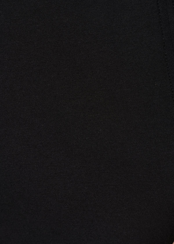 T-shirt drapé noir en jersey ultra soft - NOIR#couleur_NOIR