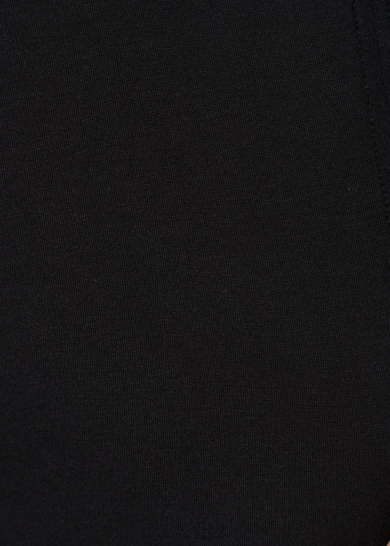 T-shirt drapé noir en jersey ultra soft - NOIR#couleur_NOIR