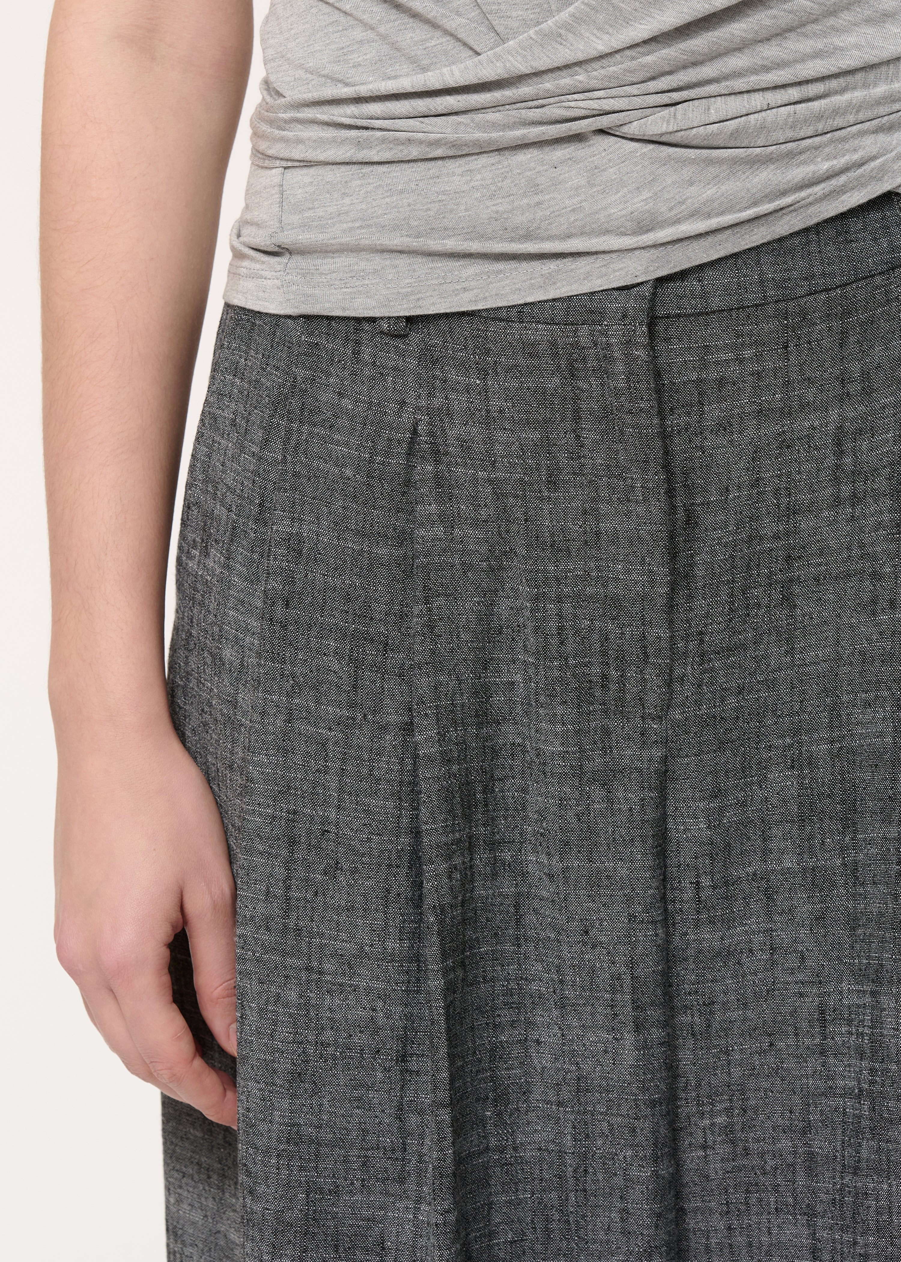 T-shirt drapé gris en jersey ultra soft - GRIS CHINE#couleur_GRIS CHINE