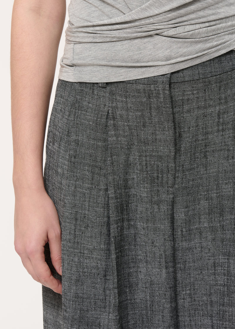 T-shirt drapé gris en jersey ultra soft - GRIS CHINE#couleur_GRIS CHINE