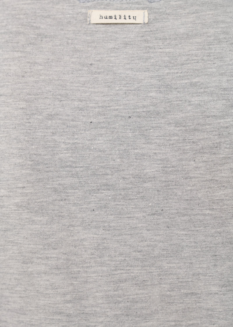 T-shirt drapé gris en jersey ultra soft - GRIS CHINE#couleur_GRIS CHINE