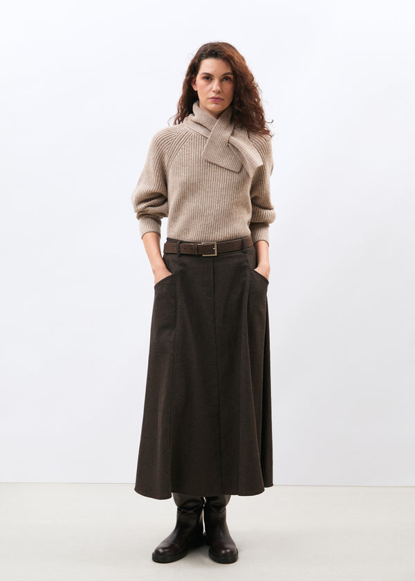 Ceinture marron en daim - CHOCOLAT#couleur_CHOCOLAT