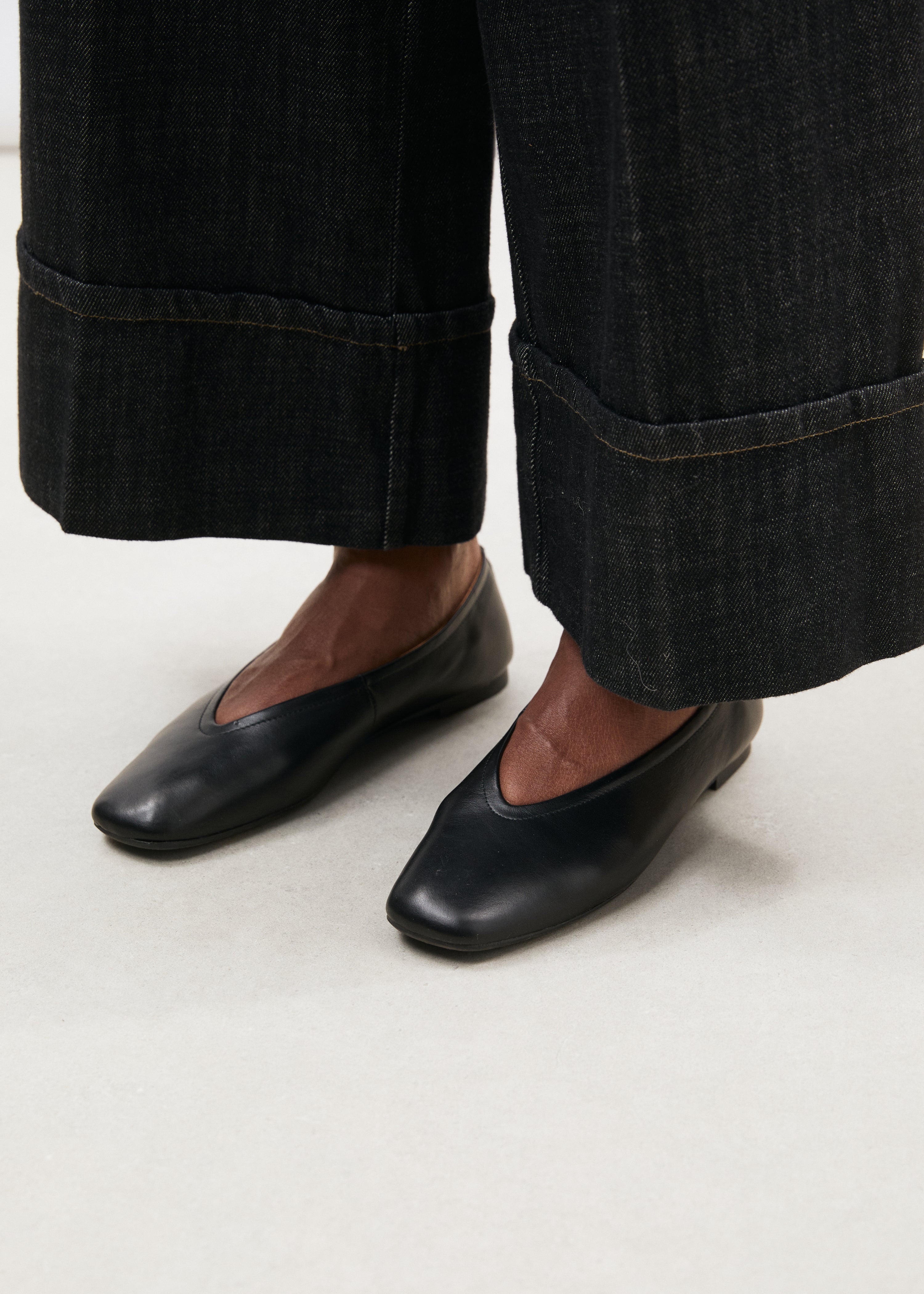 Ballerines noires en cuir - NOIR#couleur_NOIR