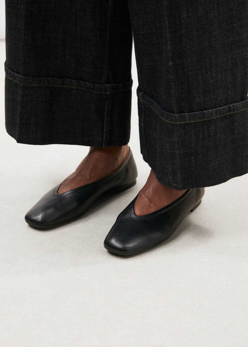 Ballerines noires en cuir - NOIR#couleur_NOIR
