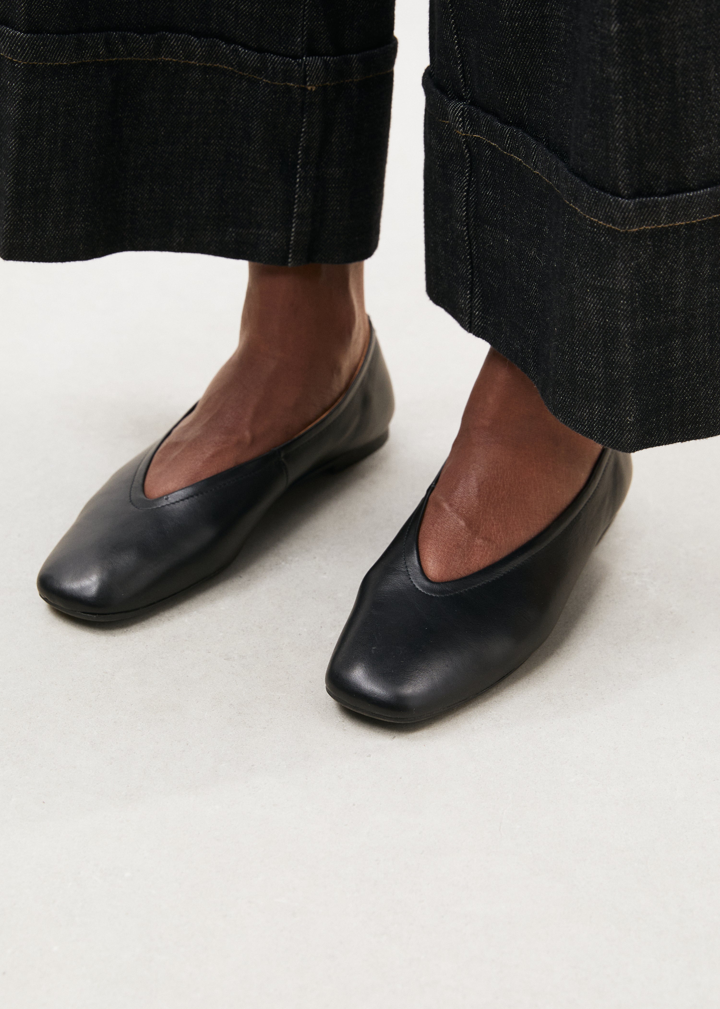 Ballerines noires en cuir - NOIR#couleur_NOIR