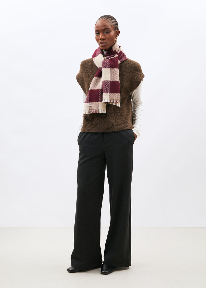 Écharpe beige et bordeaux - Maru - BEIGE/BORDEAUX#couleur_BEIGE/BORDEAUX