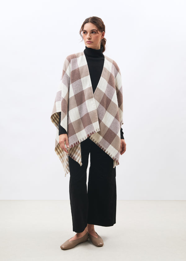 Écharpe écru et beige - Megumi - OFF WHITE/BEIGE#couleur_OFF WHITE/BEIGE