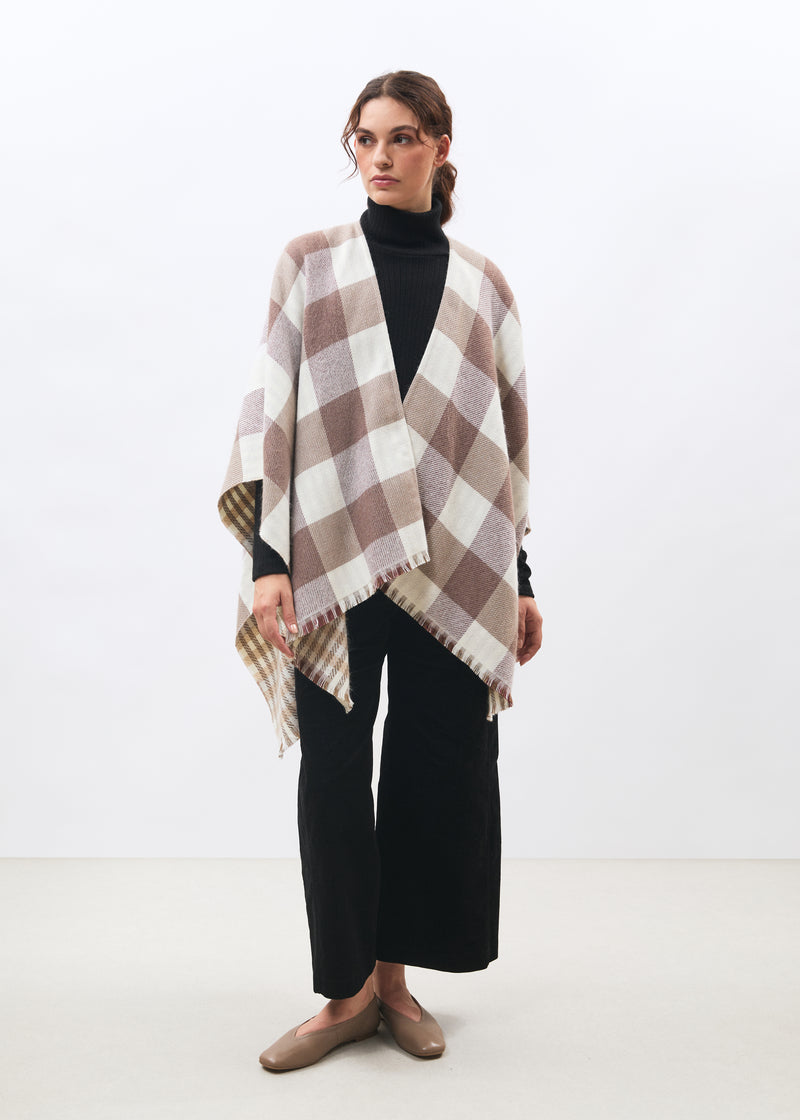 Écharpe écru et beige - Megumi - OFF WHITE/BEIGE#couleur_OFF WHITE/BEIGE