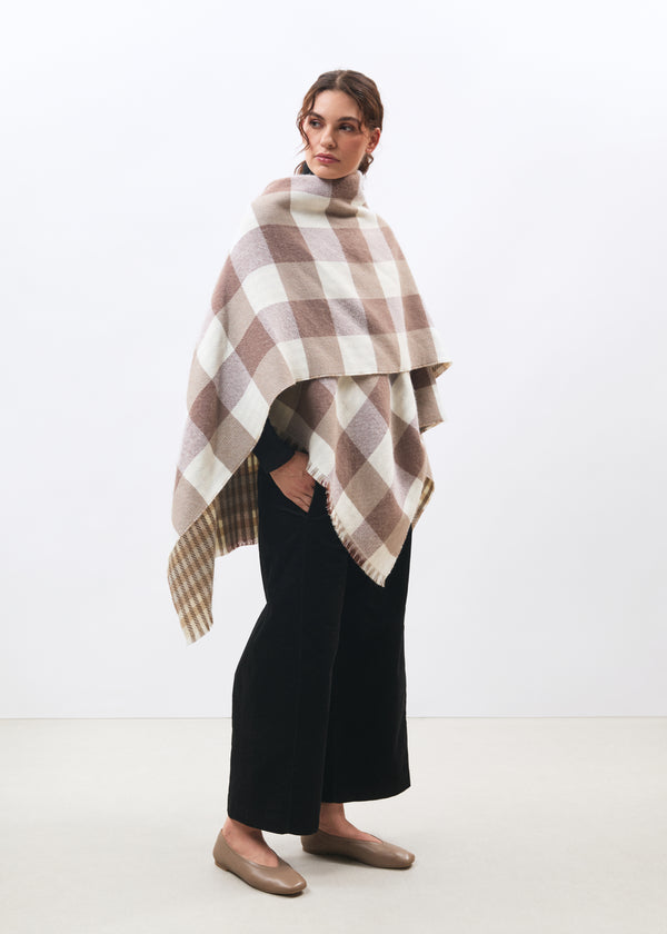 Écharpe écru et beige - Megumi - OFF WHITE/BEIGE#couleur_OFF WHITE/BEIGE