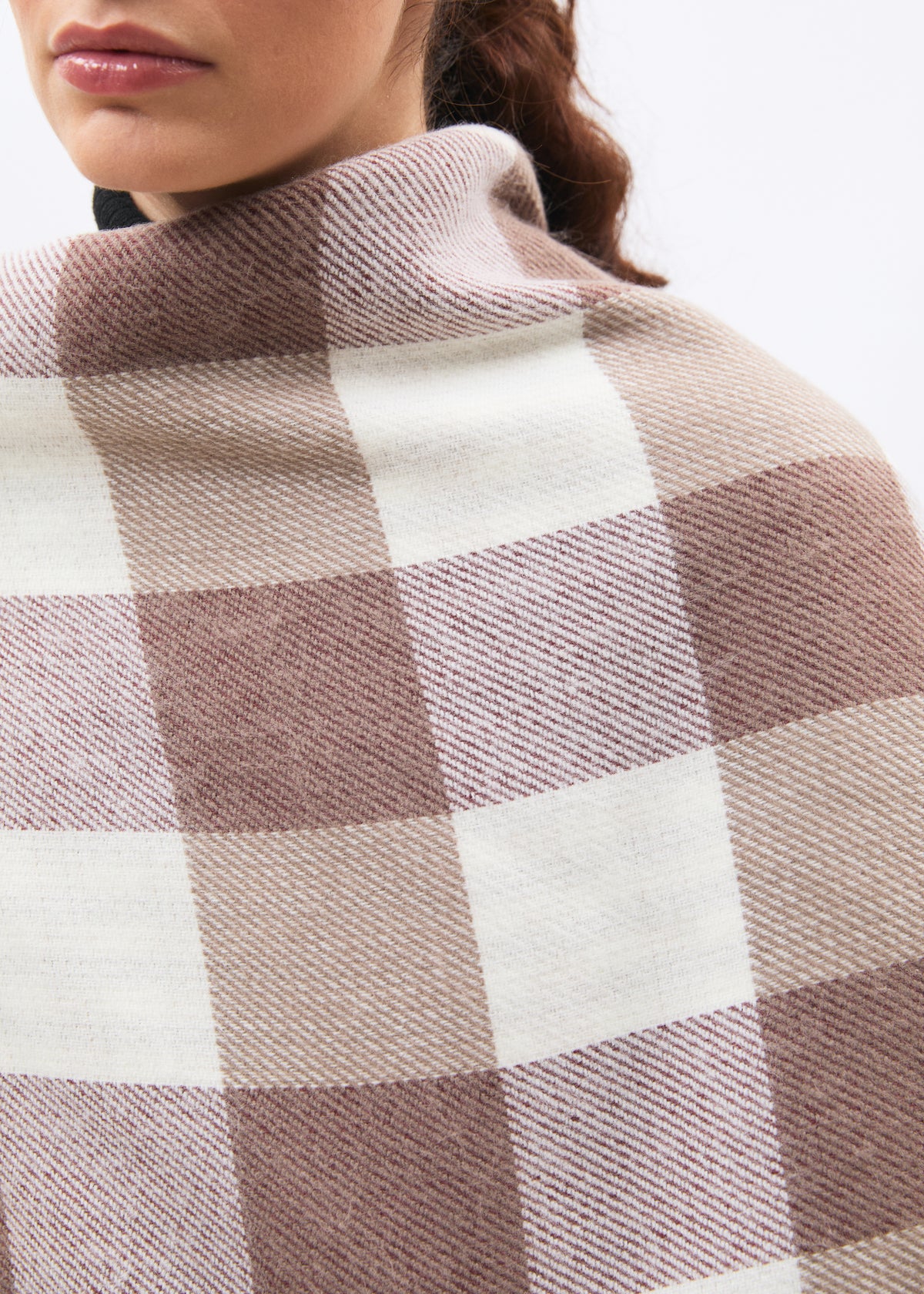 Écharpe écru et beige - Megumi - OFF WHITE/BEIGE#couleur_OFF WHITE/BEIGE